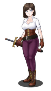 立ち絵素材、女剣士、C01