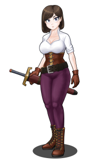 立ち絵素材、女剣士、C01